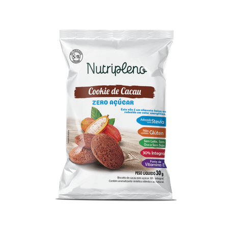 COOKIE CACAU ZERO 30G -NUTRIPLENO
