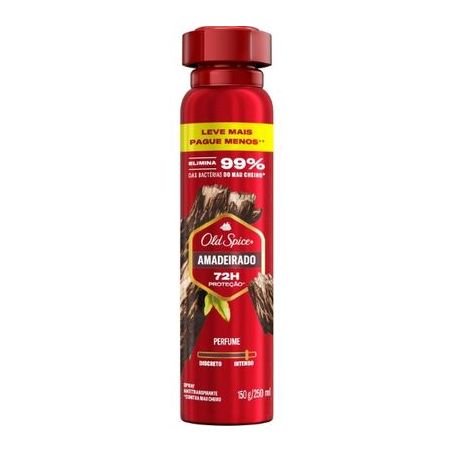 Antitranspirante Aerossol Amadeirado Old Spice 250ml Spray Leve Mais Pague Menos