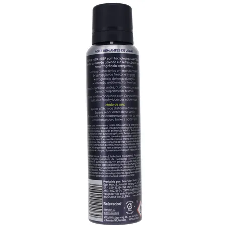 Antitranspirante Aerosol Nivea Men Deep Sport 72H Carvão Ativado Frasco Spray 150ml 360-2