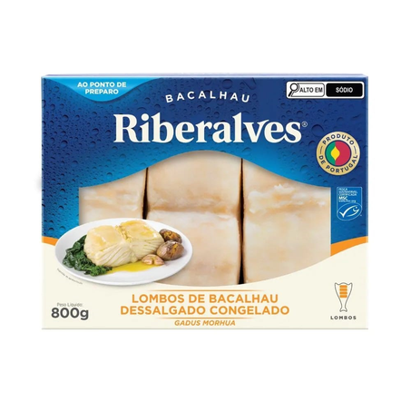 Lombo de Bacalhau Riberalves Congelado 800G