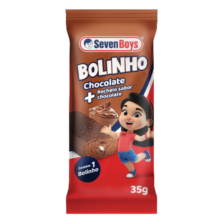 Bolinho de Chocolate com Recheio de Chocolate Seven Boys 35G