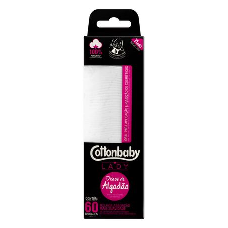 Algodão em discos cottonbaby lady com 60 unidades