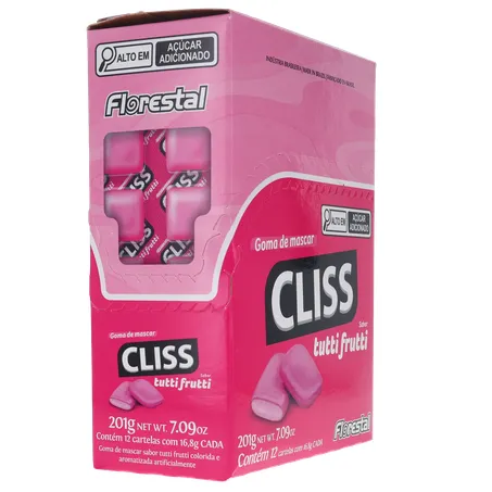 Goma de Mascar Cliss Tutti Frutti Caixa 201gr 360-12