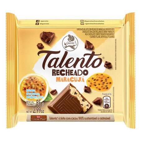 CHOCOLATE AO LEITE RECHEIO MARACUJÁ GAROTO TALENTO