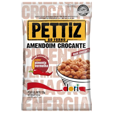 Amendoim crocante pimenta vermelha pettiz 120g