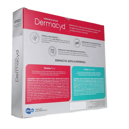 KIT SABONETE ÍNTIMO LÍQUIDO DERMACYD BREEZE CAMOMILA 200ML + 2 UNIDADE FEMININA FLORAL 200ML LEVE 3 PAGUE 2 360-14