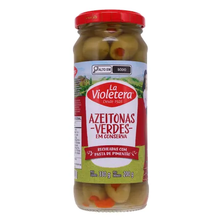 Azeitona Verde La Violetera Pasta de Pimentão Vidro 200G