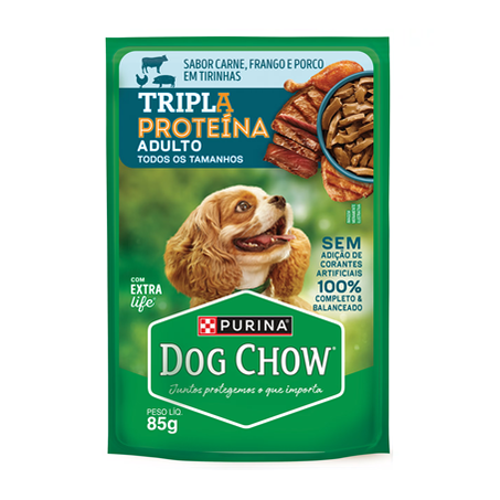 DOG CHOW AD TRIPLA PROTEÍNA TIRINHAS 85G