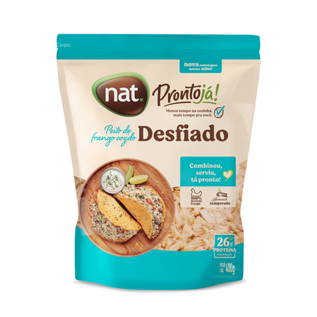 Peito de frango desfiado Nat Pronto Já congelado 400g