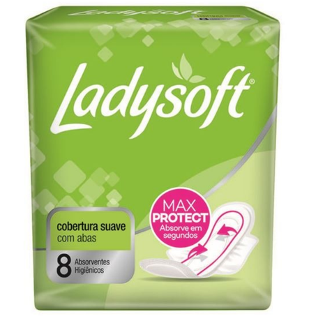 Absorvente ladysoft 8un suave com abas