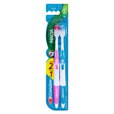ESCOVA DENTAL MACIA FLEX CABEÇA P CONDOR COM 2 UNIDADES