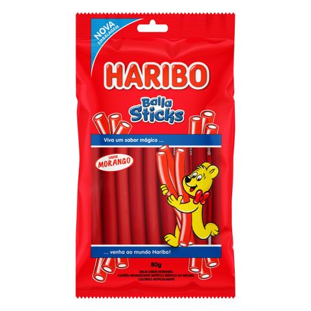 BALA MORANGO HARIBO BALLA STICKS