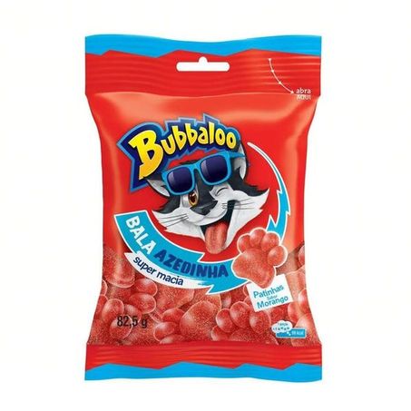Goma Bubbaloo 82,5g Bala Morango Azedinho