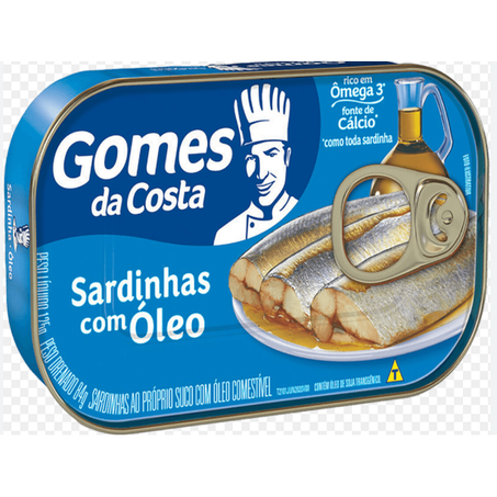 Sardinhas ao Próprio Suco Gomes Da Costa  com Óleo Comestível Lata 75gr