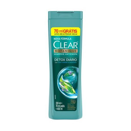 Shampoo Anticaspa Clear Botanique Detox Diário Frasco 400ml