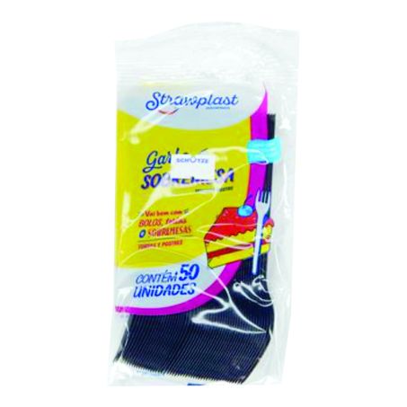 GARFO SOB STRAWPLAST FESTA DESCARTA PRETO PCT.50UN