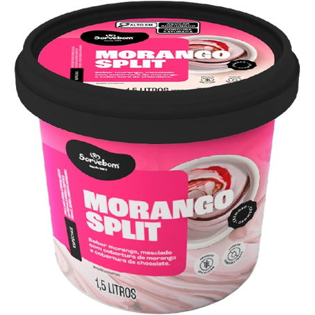 Sorvete sorvebom 1.5l morango split sob