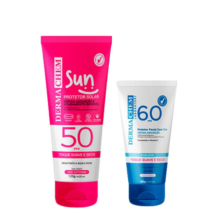 Kit protetor solar dermachem fps50 120gr+ prot facial 40gr