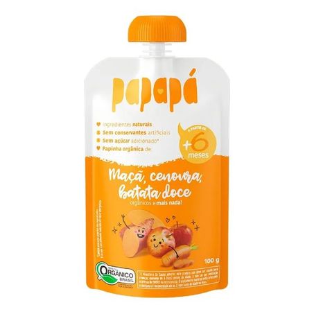 Papinha infantil papapá maçã,cenoura e batata doce 100g