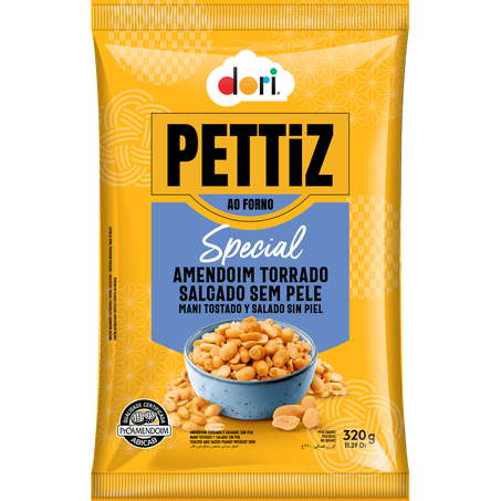 AMENDOIM PETTIZ ESPECIAL TORRADO S/PELE DORI 320 G