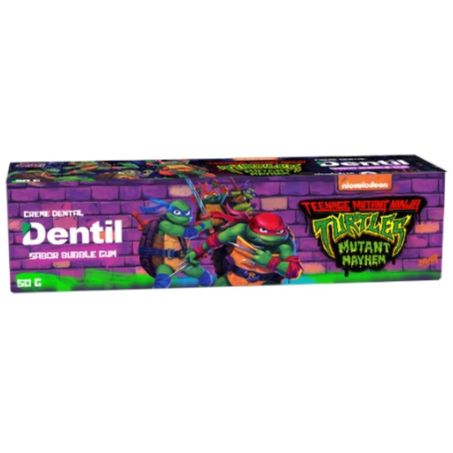 Creme Dental Dentil Kids Tartarugas Ninjas Bubble Gum 50g