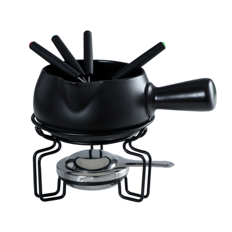 APARELHO FONDUE FULL FIT CERAMICA PRETO 8P