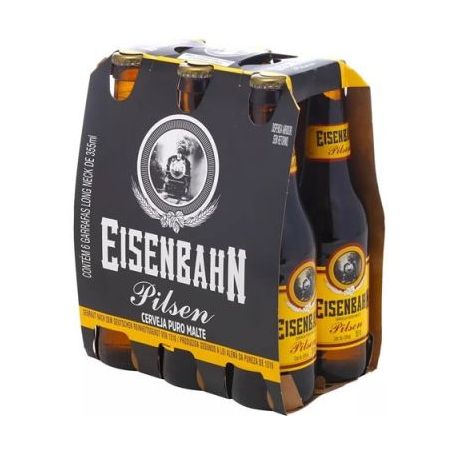 Cerveja eisenbahn pilsen long neck 355ml caixa com 6 unidades