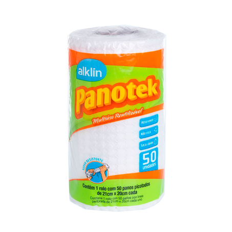 Pano Panotek Multiuso 21X20Cm Alklin com 50 Unidades