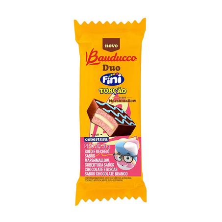 Bolinho Bauducco Recheado Duo Fini Torção Marshmallow 30g