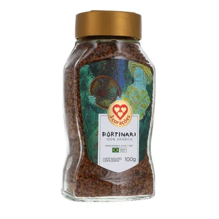 Café 3 corações solúvel liofilizado portinari 100g 360-34