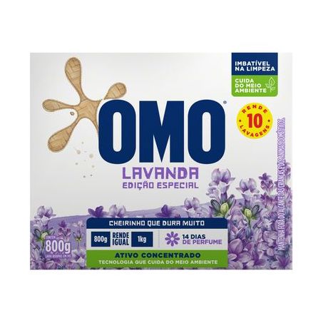 Lava Roupas em Pó Omo Lavanda Caixa 800gr