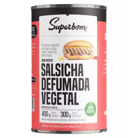 SALSICHA DEFUMADA VEGETAL 400G  - SUPERBOM