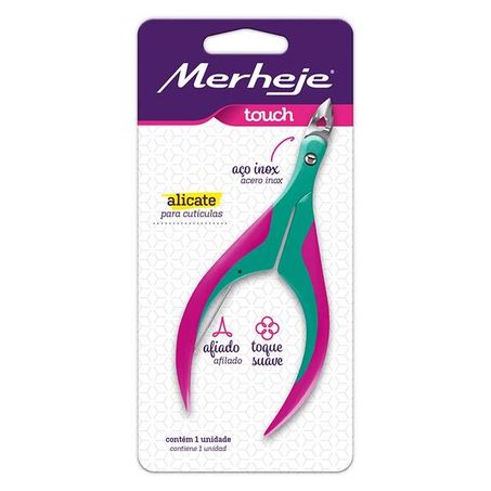 Alicate para cuticula merheje touch rosa