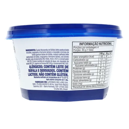 Queijo Burrata de Búfala Búfalo Dourado Pote 270gr 360-13