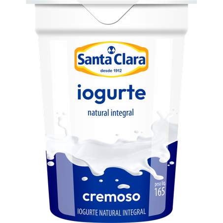 Iogurte santa clara natural integral 165g*copo .