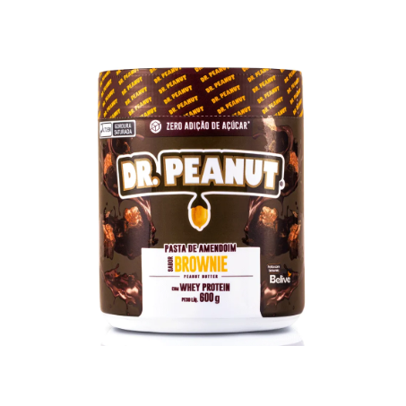Pasta amendoim dr peanut 600gr brownie