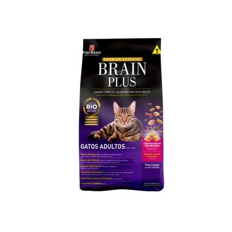RACAO BRAIN PLUS GATOS PC 1 KG CARNE ARR