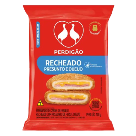 Empanado de frango perdigão recheado de presunto e queijo 100g