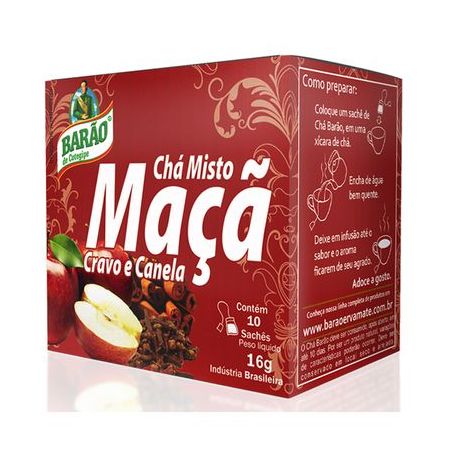 Chá Barão Misto Maçã, Cravo E Canela Embalagem 16G