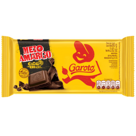 Chocolate barra garoto 80g meio amargo