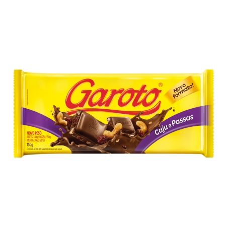 Chocolate garoto caju passas 80g