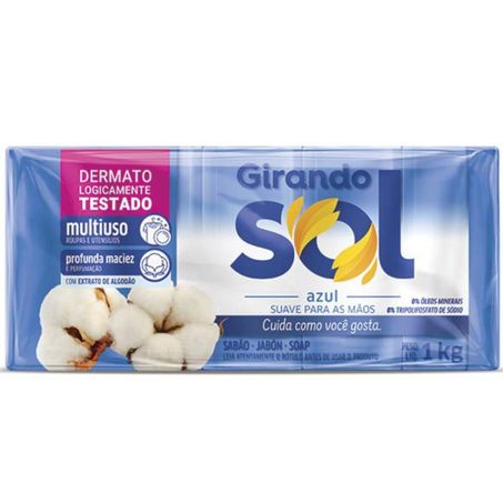 Sabao barra girando sol conjunto 5x200gr azul