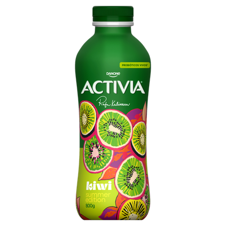 Leite Fermentado Desnatado Kiwi Activia Garrafa 800g Summer Edition