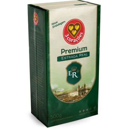 Café 3 corações premium estrada real vácuo 500g