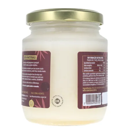 Óleo de Coco Santo Óleo Extra Virgem  Pote de Vidro 200ml 360-2