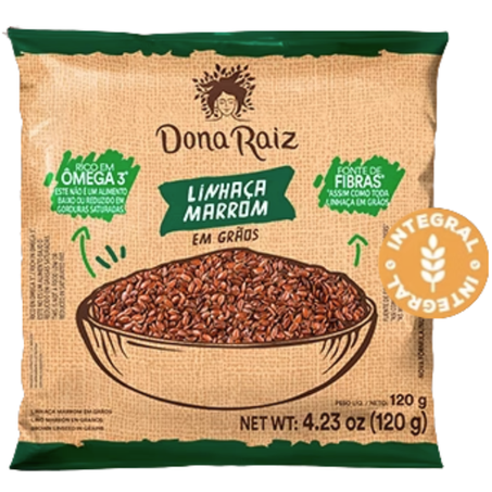 LINHACA DONA RAIZ GRAOS 12 120G MARROM