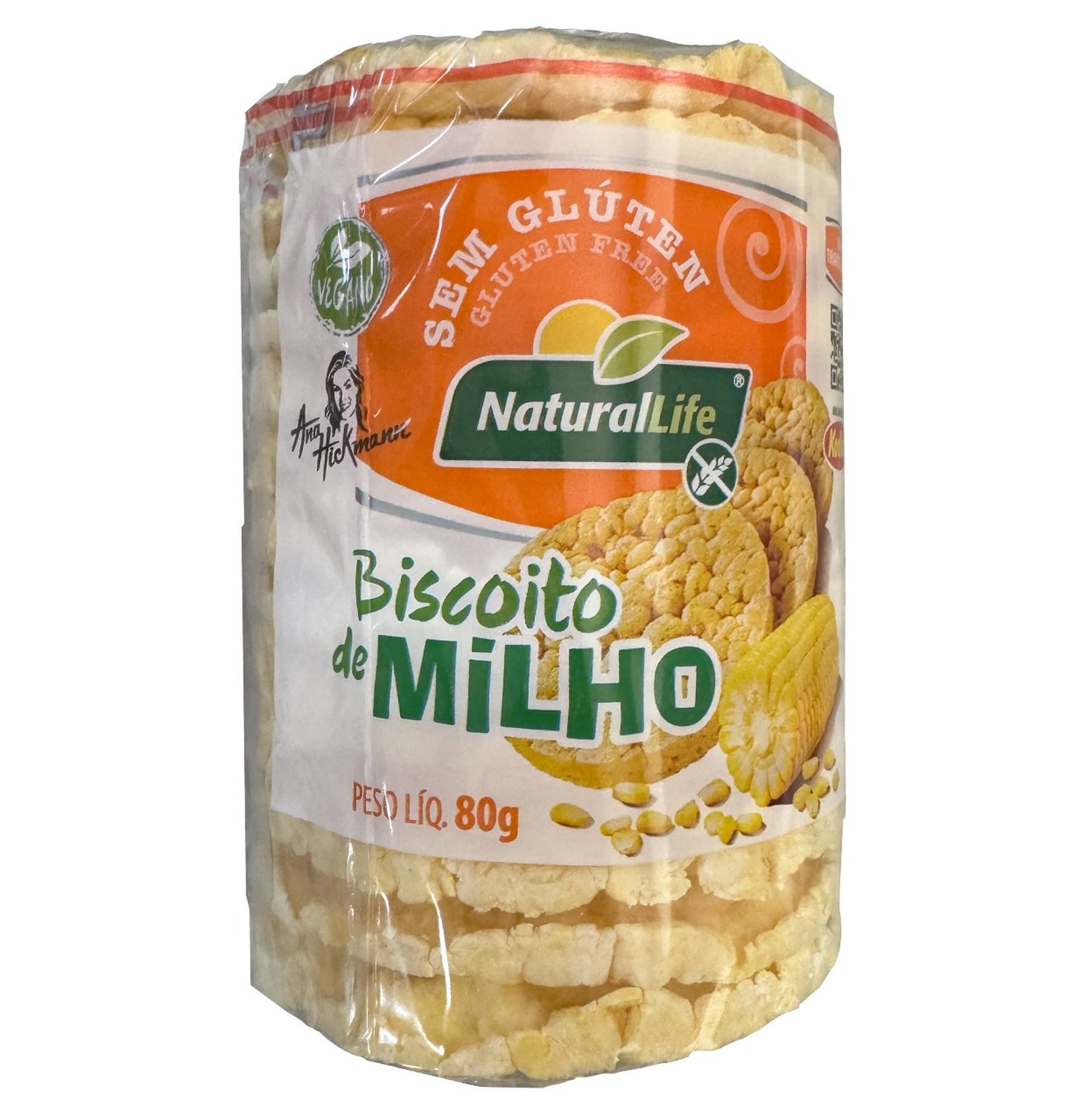 BISC.MILHO NATURAL LIFE 80G GRANDE S/GLUTEN