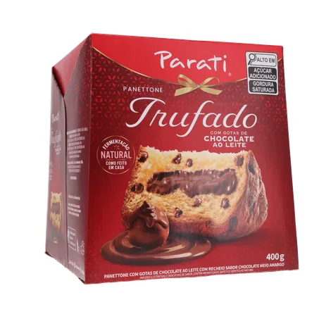 Panettone Parati Trufado com Gotas de Chocolate Ao Leite Caixa 400gr 360-16