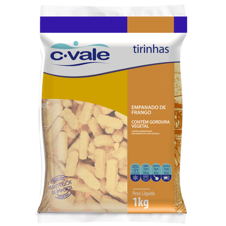 TIRINHAS DE FRANGO EMPANADAS C VALE 1 KG          