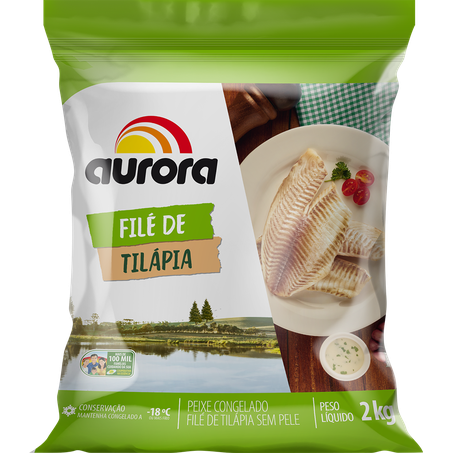 filé de tilápia aurora pacote 2kg